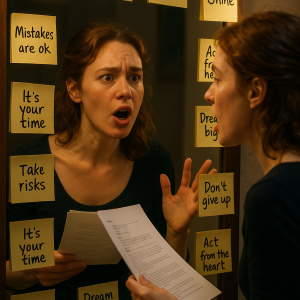 Actress Reflects In Mirror