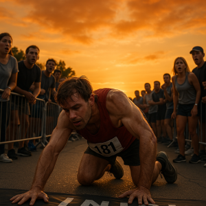 Determined Runner Finish