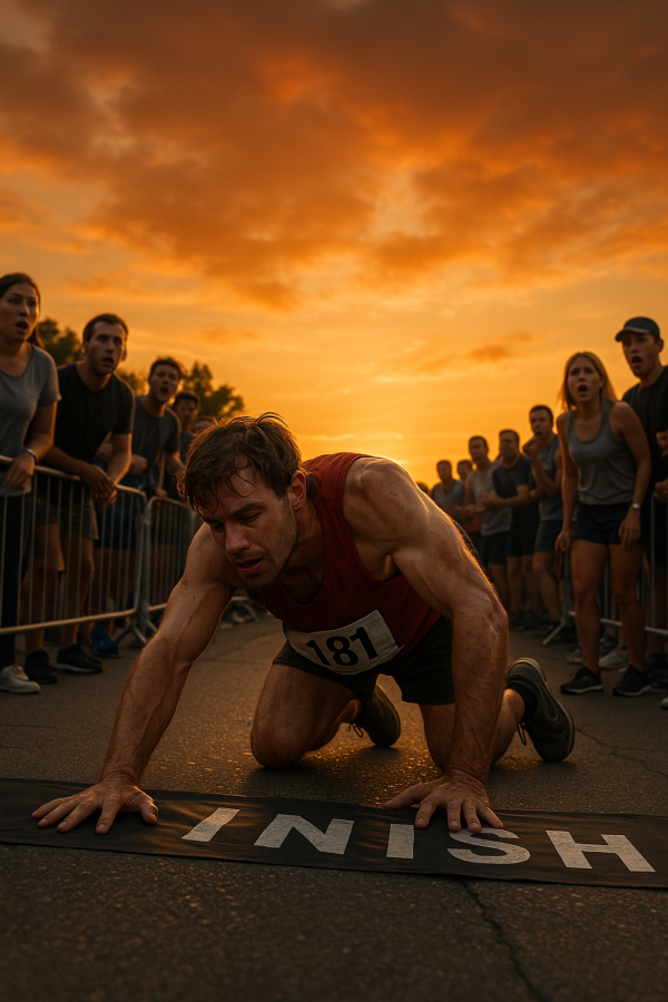 Determined Runner Finish