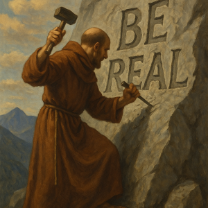 Monk Engraving Mountain