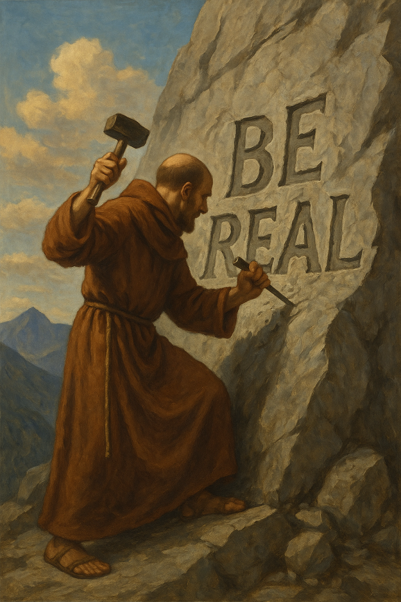 Monk Engraving Mountain_
