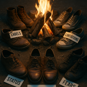 Shoes Around Campfire