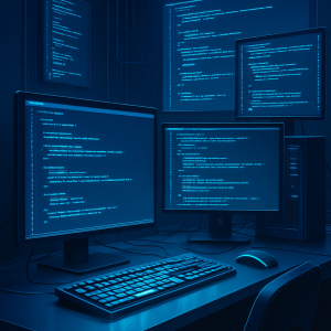 Futuristic Developer Workspace
