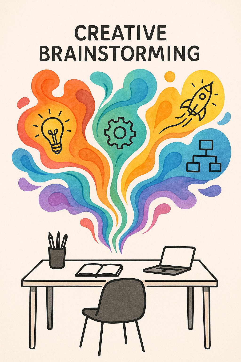 Colorful Brainstorming Flow wall art print for home decor