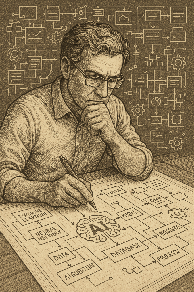 Engineer Building Ai canvas wall art for living room