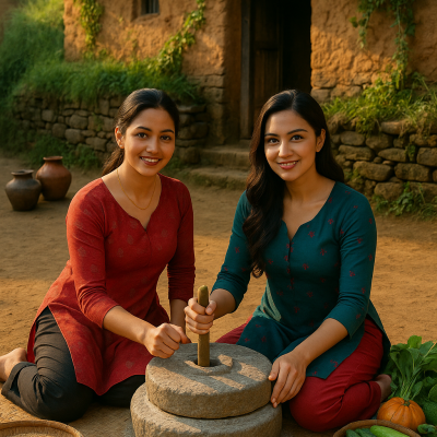 Nepali Village Morning Light