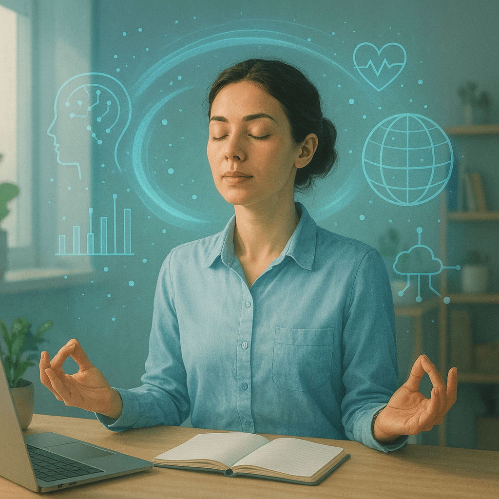 Harmony In Tech Workspace digital artwork for bedroom or office