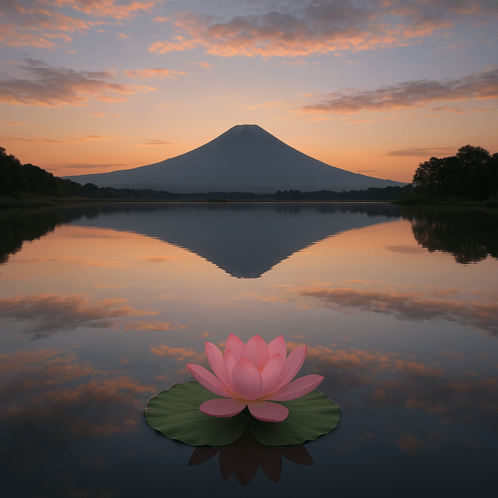 Tranquil Lotus Reflection fine art poster for office walls
