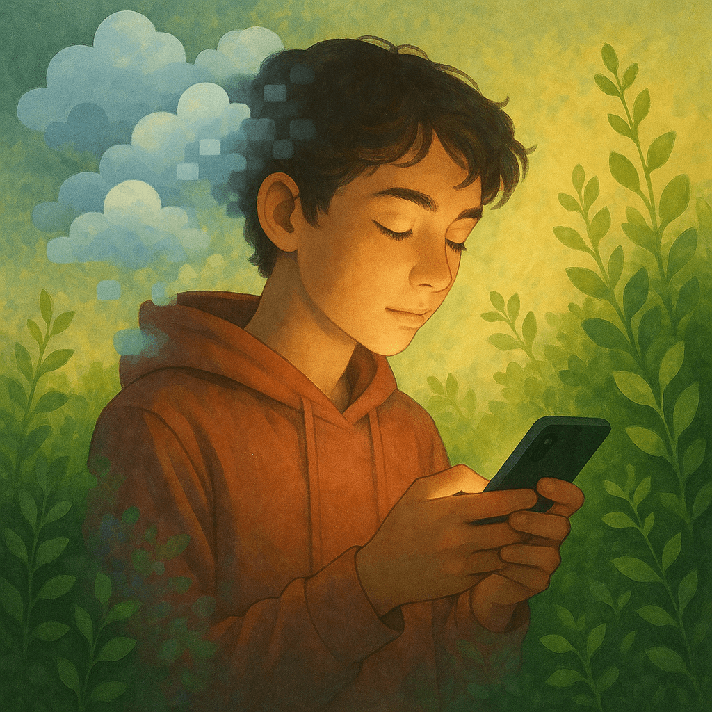 Digital To Nature Transition digital artwork for bedroom or office