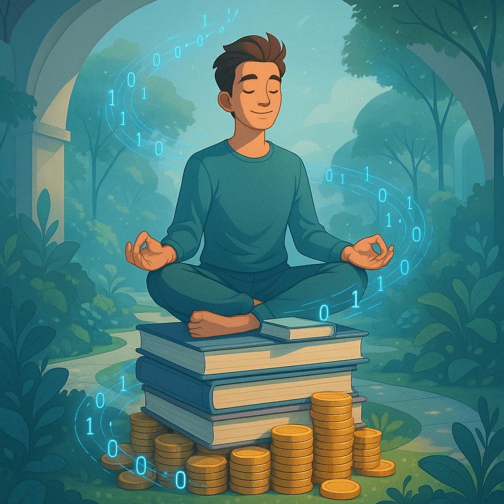 Mindful Abundance Meditation digital artwork for bedroom or office