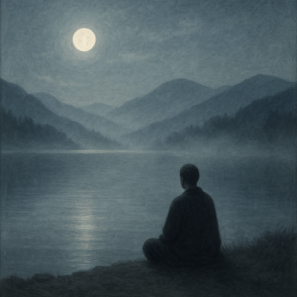 Serene Lakeside Contemplation high‑resolution printable wall decor