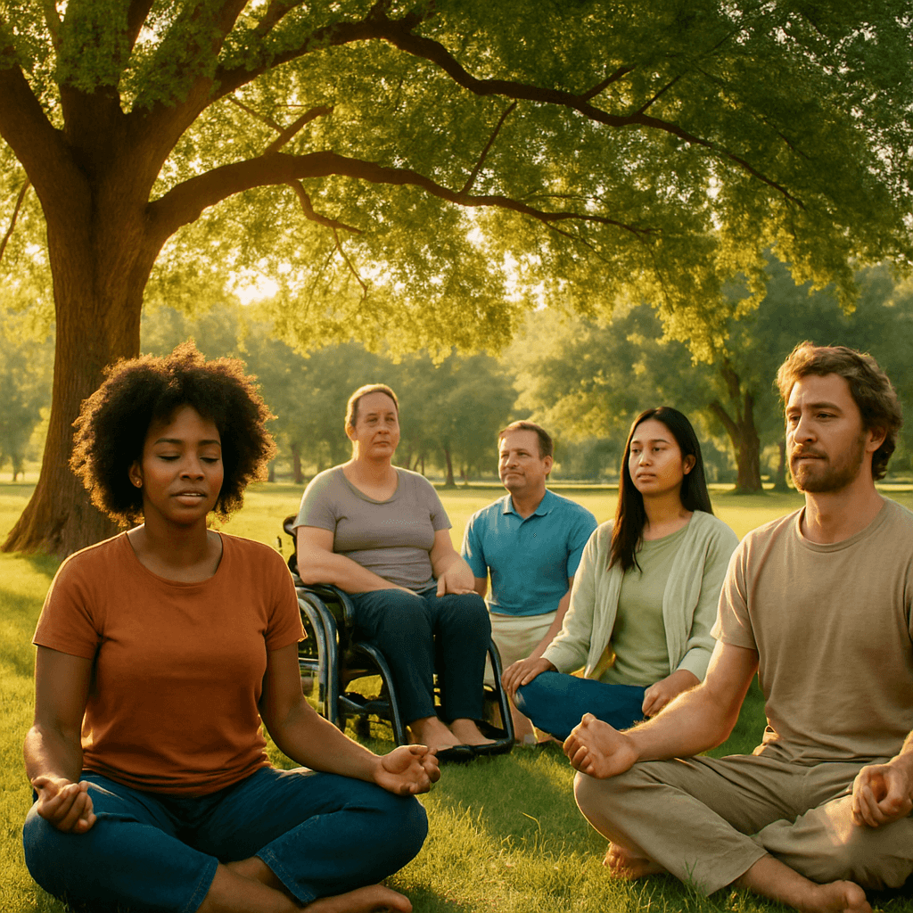 Inclusive Mindfulness Gathering digital artwork for bedroom or office