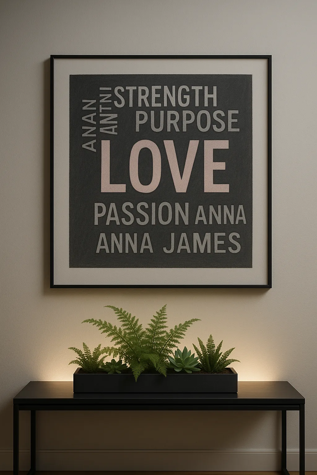 Gallery Wall With Word Art contemporary art piece for any space