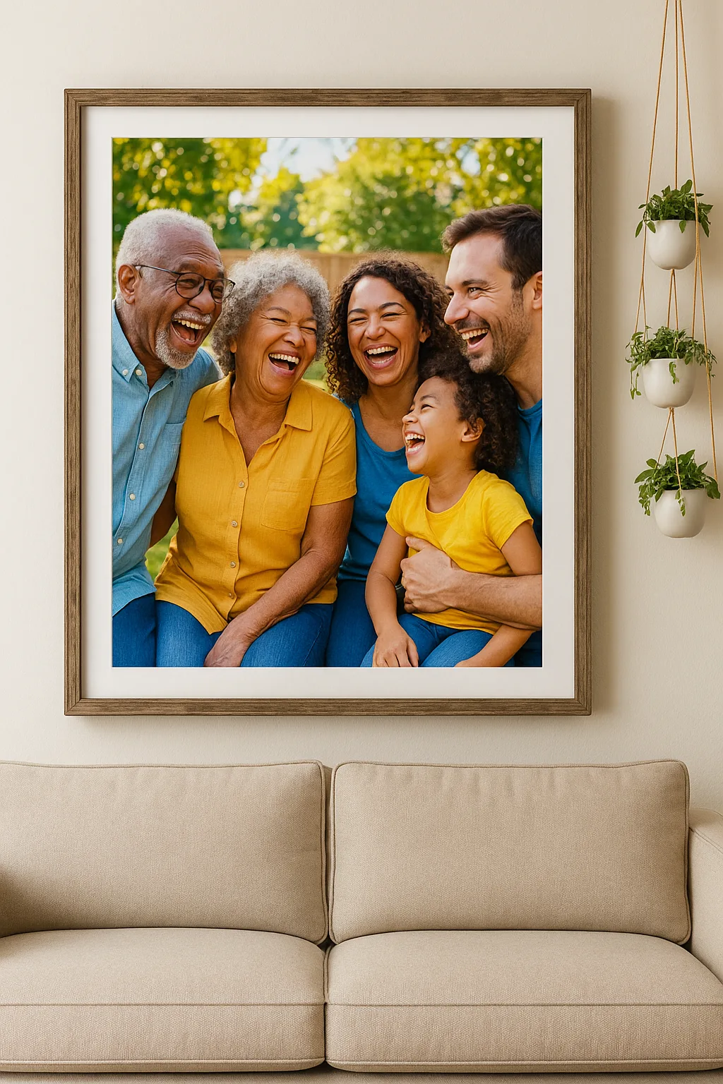 Joyful Family Gathering wall art print for home decor