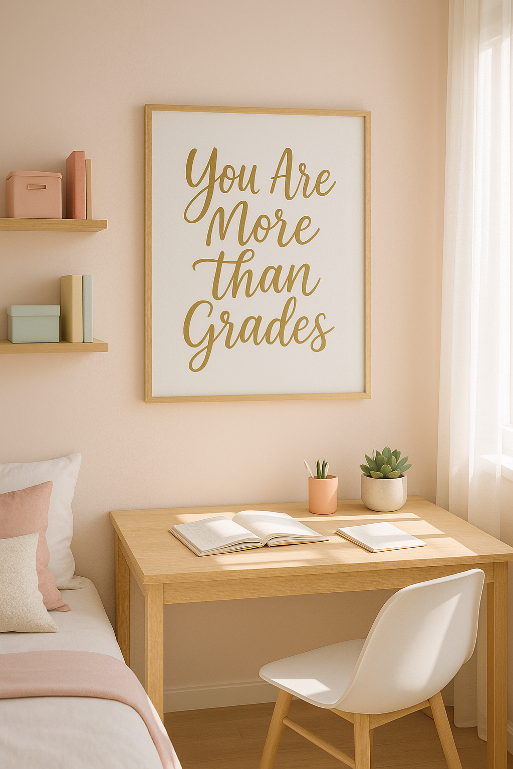 Inspirational teen retreat art print reading ‘You Are More Than Grades’