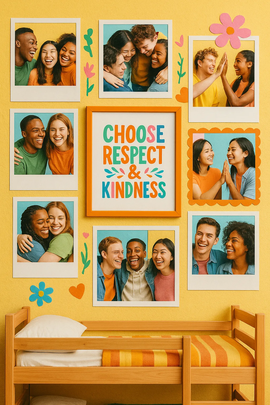 Youthful Collage Of Friendship wall art print for home decor