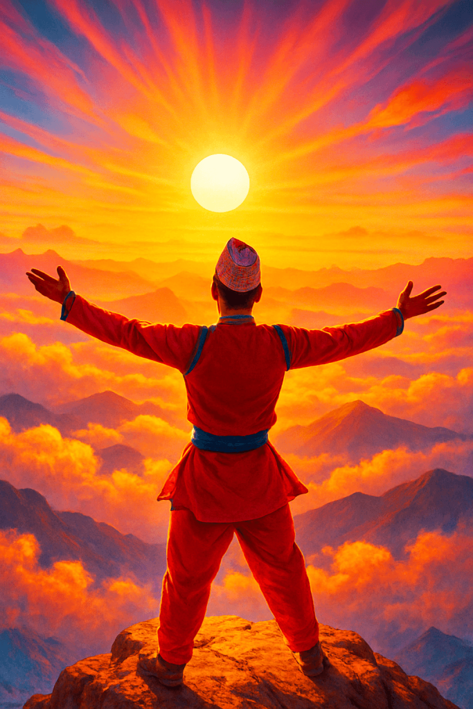 Mountain Triumph At Dawn fine art poster for office walls