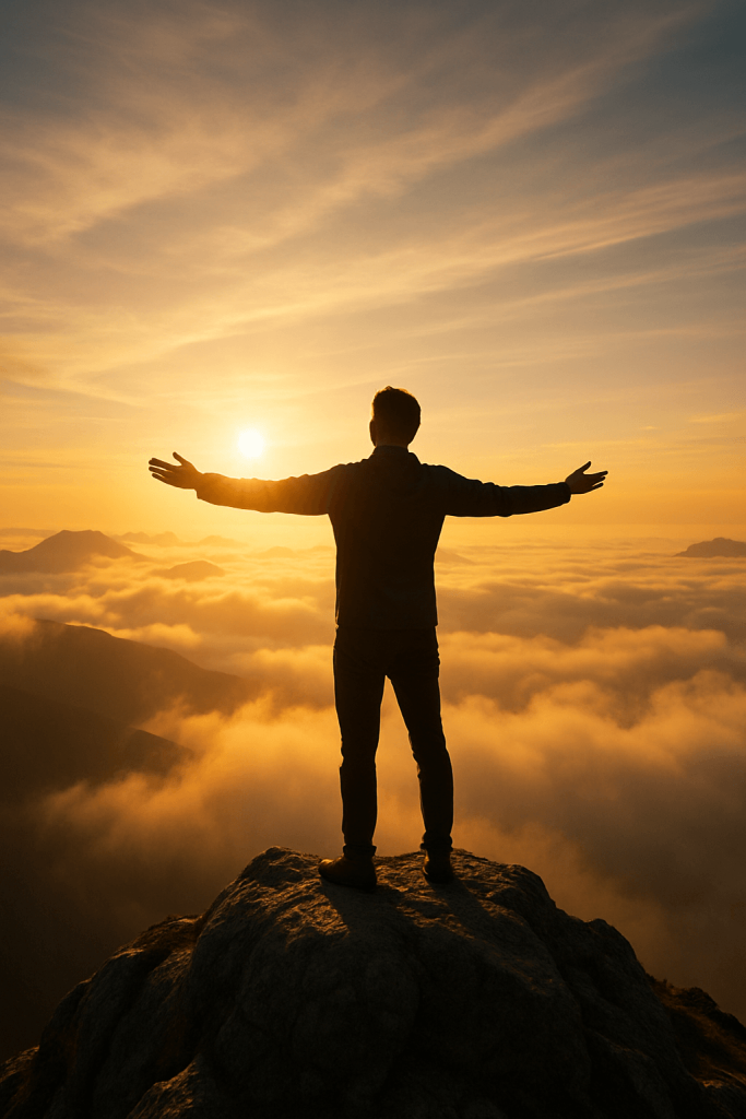 Empowered Mountain Serenity canvas wall art for living room