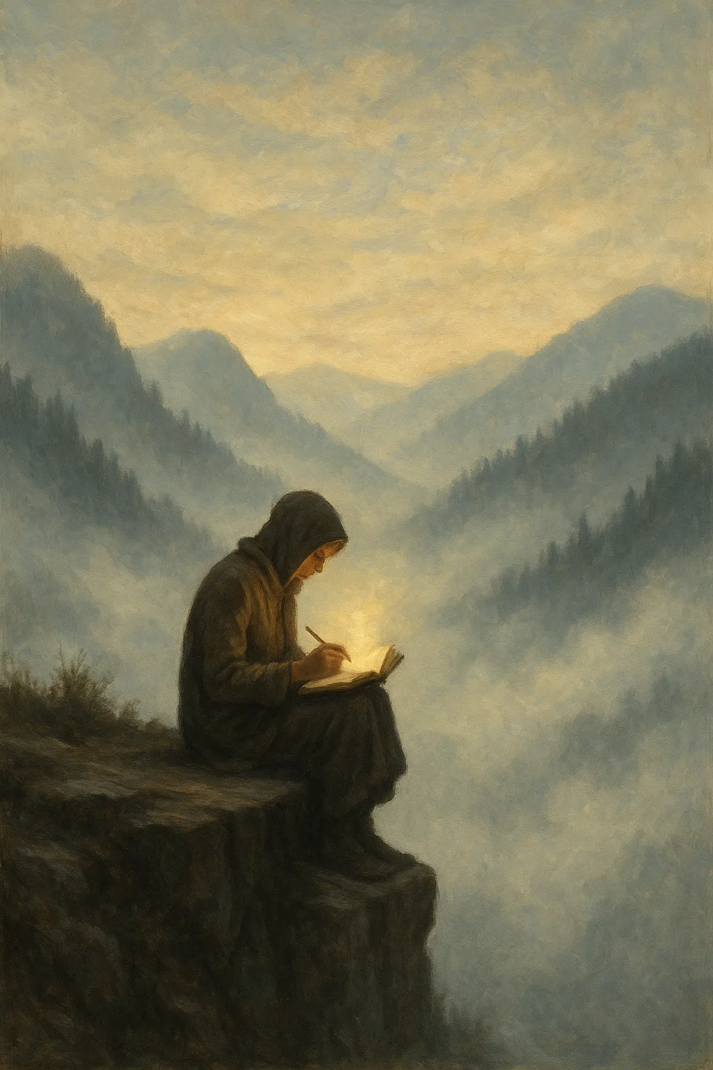 Reflective Cliffside Writing contemporary art piece for any space