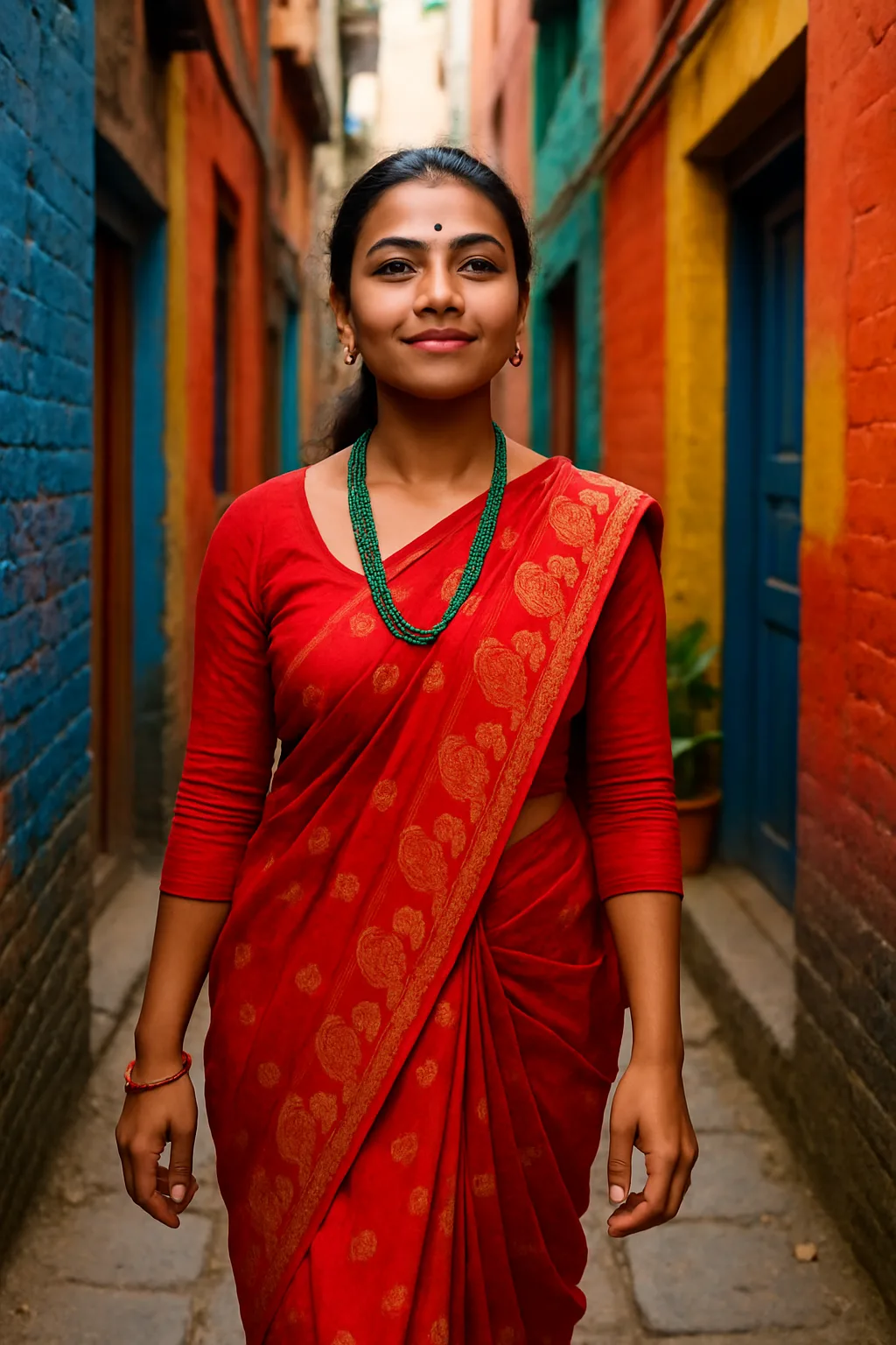 Confident Nepali Alleywalk fine art poster for office walls