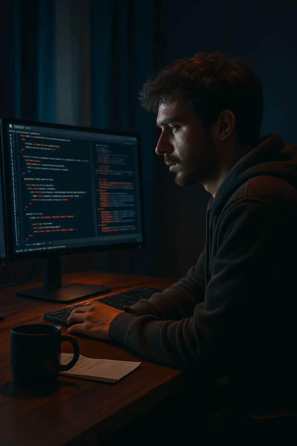 Tech Noir Dedication modern art print for studio or study