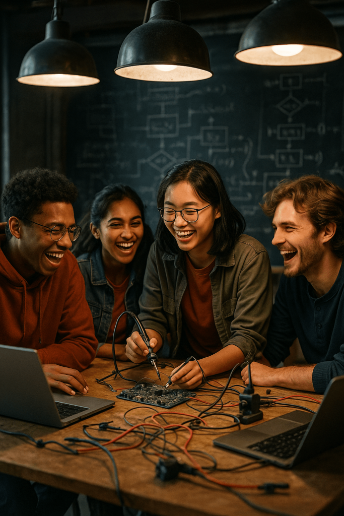 Innovative Student Collaboration digital artwork for bedroom or office