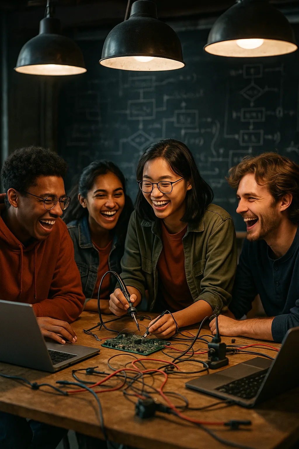 Innovative Student Collaboration digital artwork for bedroom or office