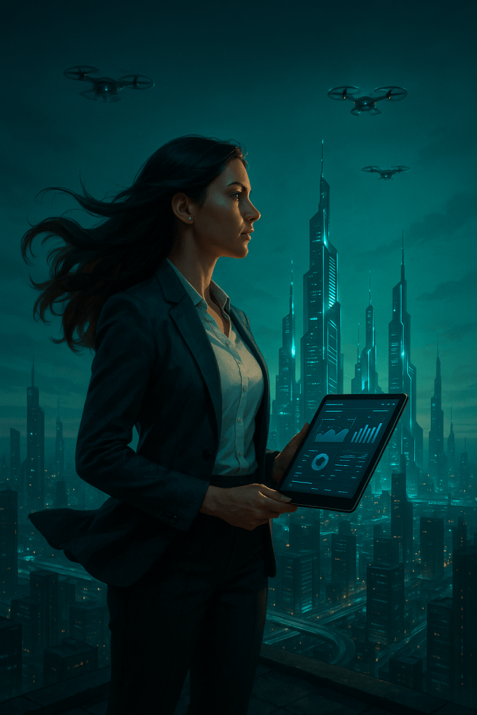 Tech Visionary Skyline printable art for gallery wall