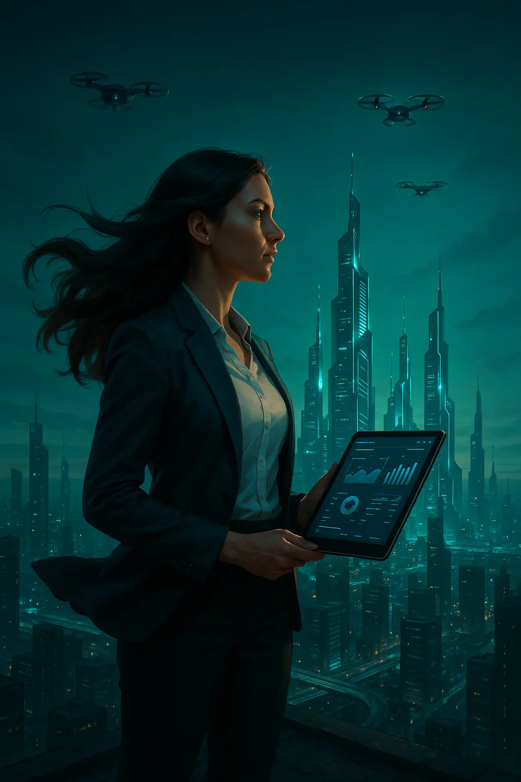 Tech Visionary Skyline printable art for gallery wall