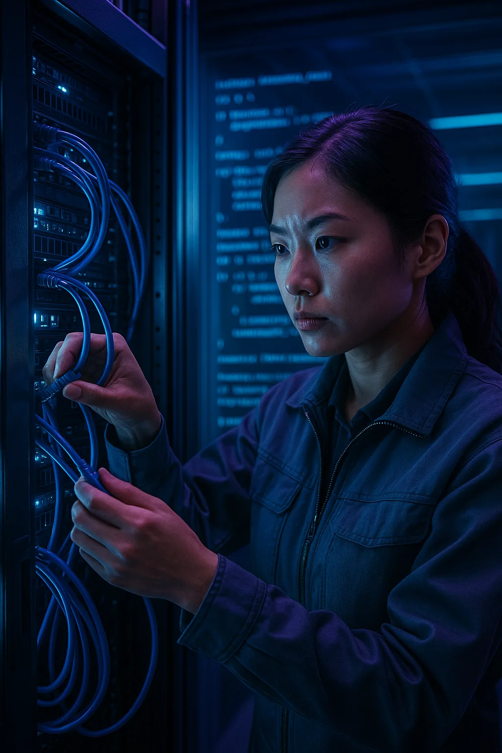 Futuristic Server Maintenance fine art poster for office walls