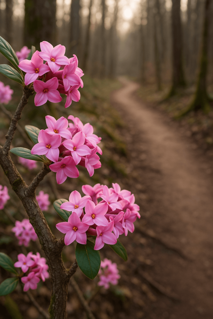 Blooming Forest Trail wall art print for home decor