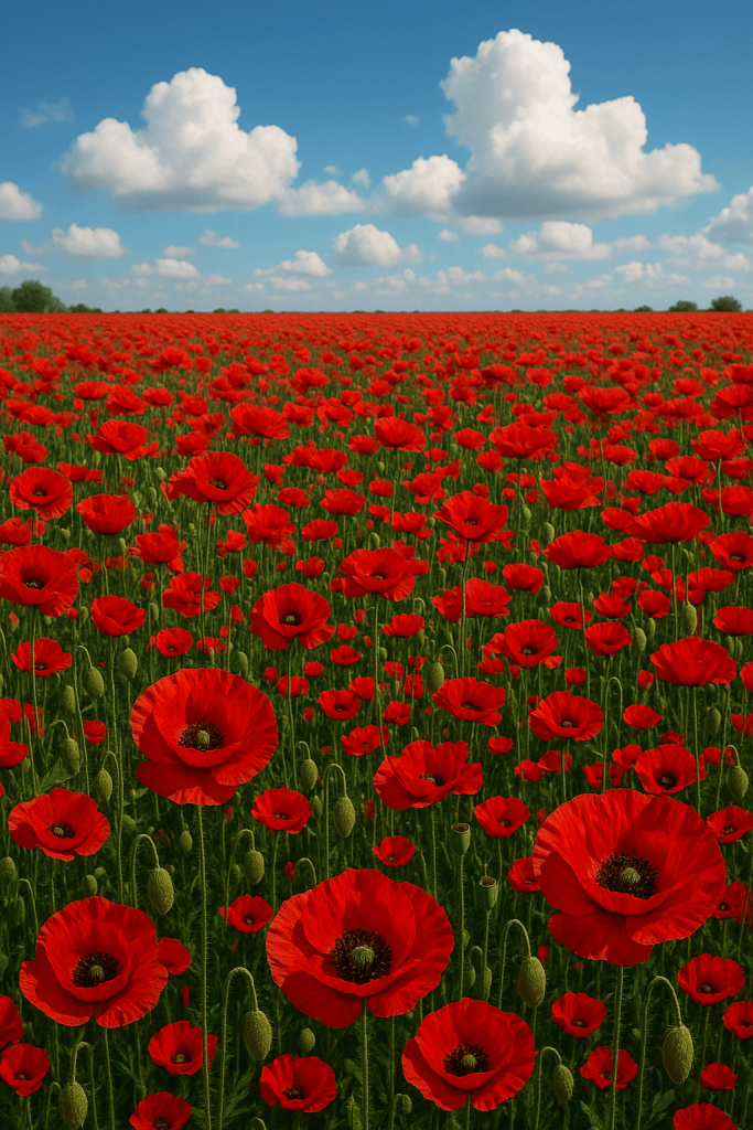 Vibrant Red Blossoms contemporary art piece for any space