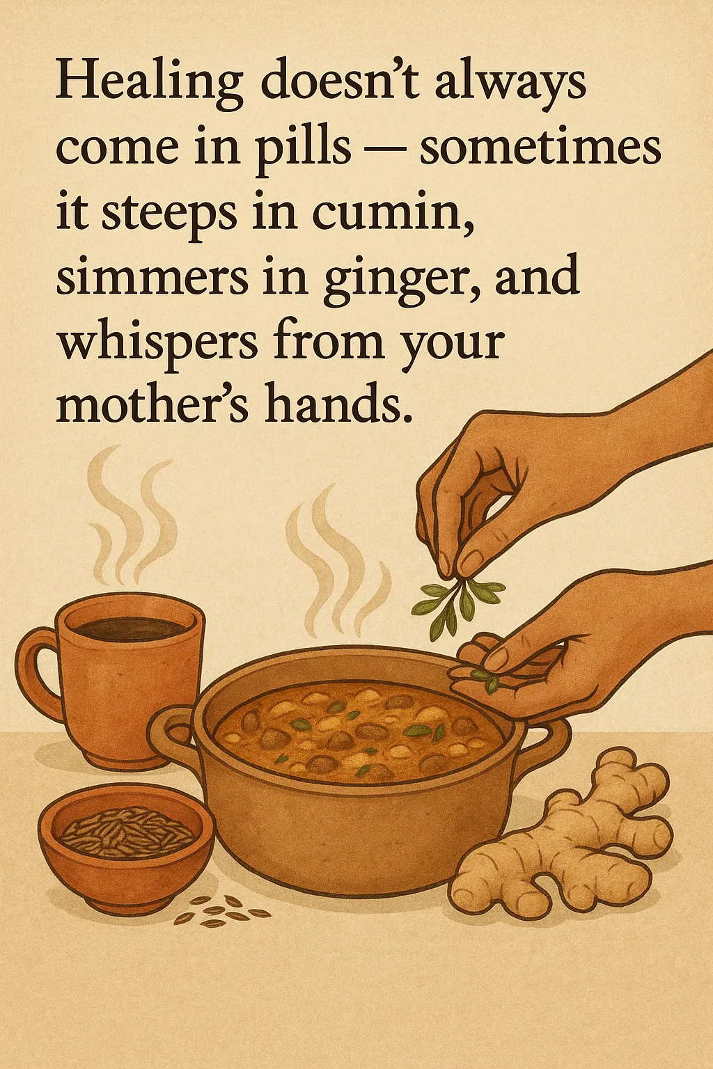 Healing Through Cooking modern art print for studio or study