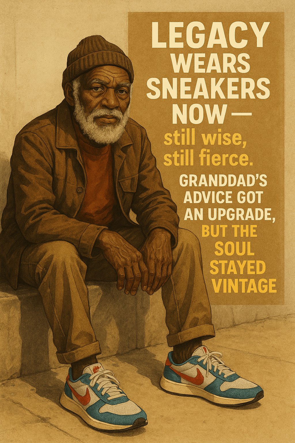 Vintage Soul In Sneakers canvas wall art for living room