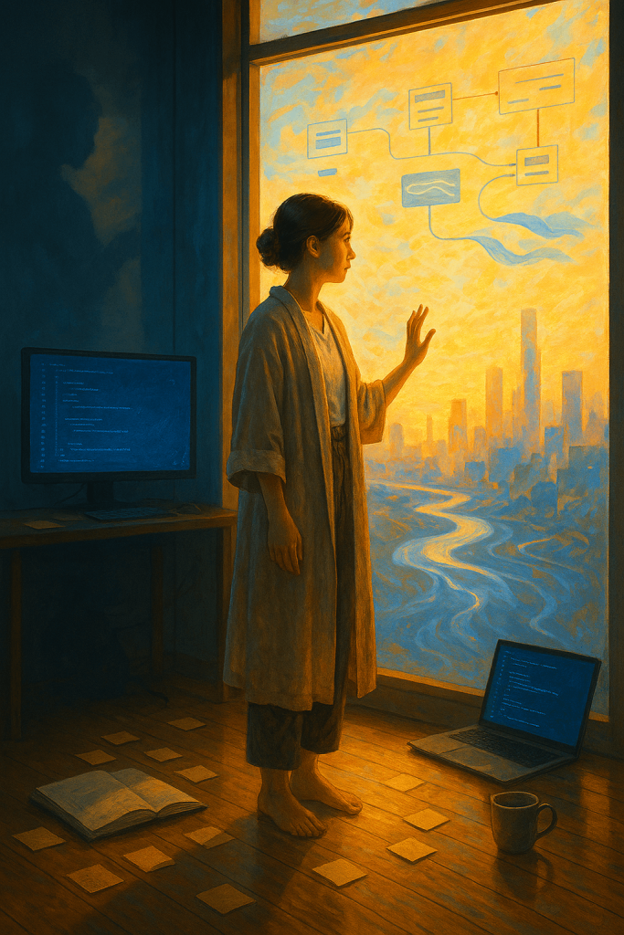 Digital Dawn Embrace contemporary art piece for any space