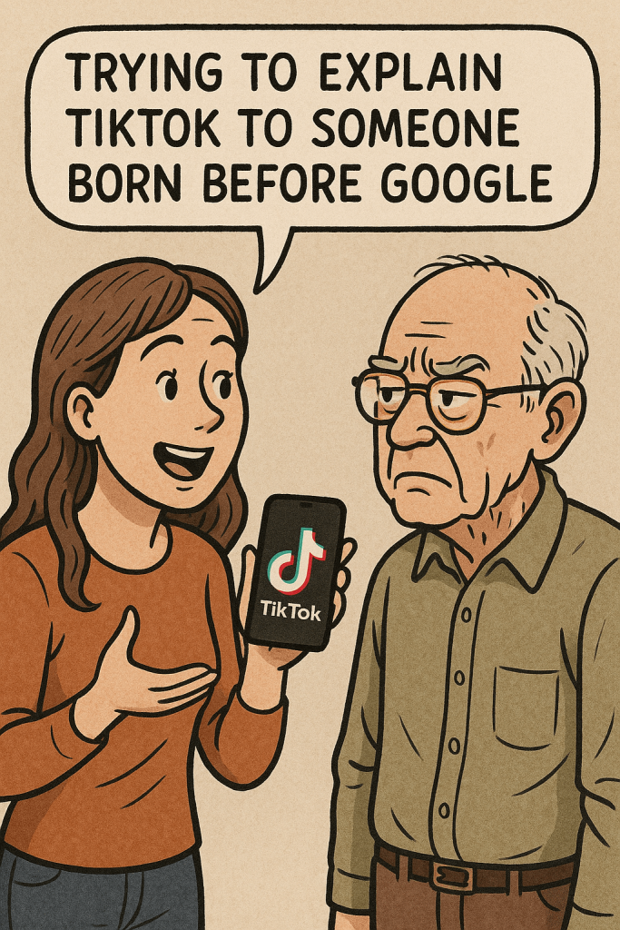 Explaining Tiktok Generations modern art print for studio or study