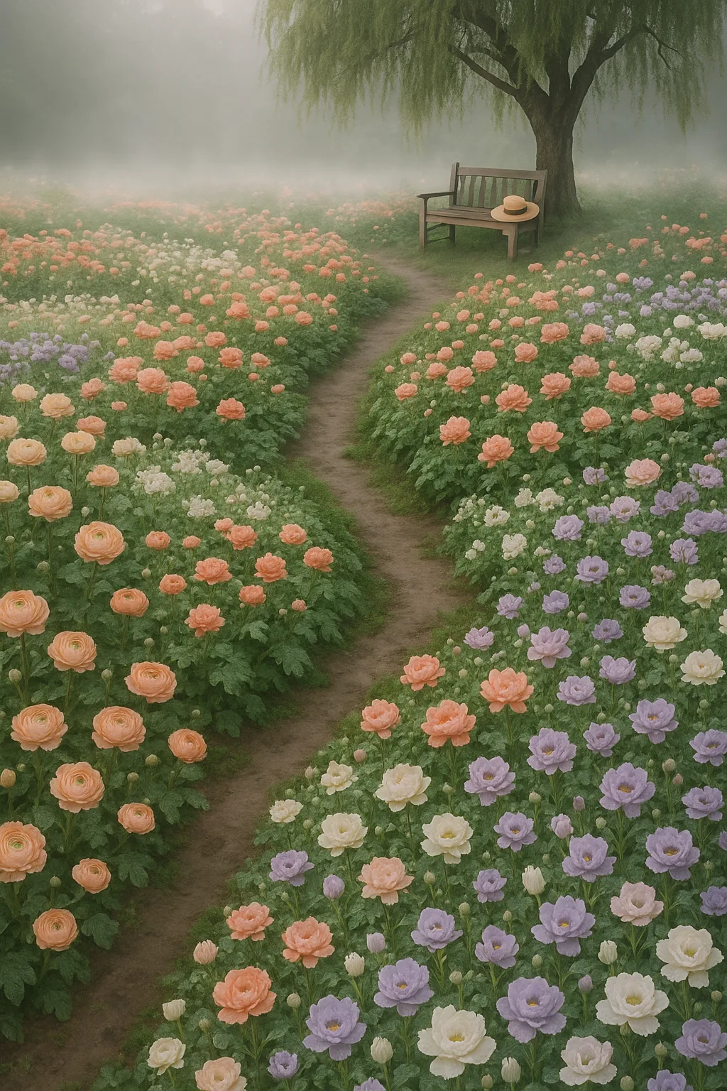 Serene Rain Kissed Blooms fine art poster for office walls