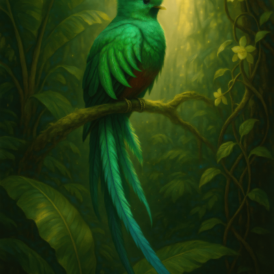 Resplendent Quetzal Majesty digital artwork for bedroom or office