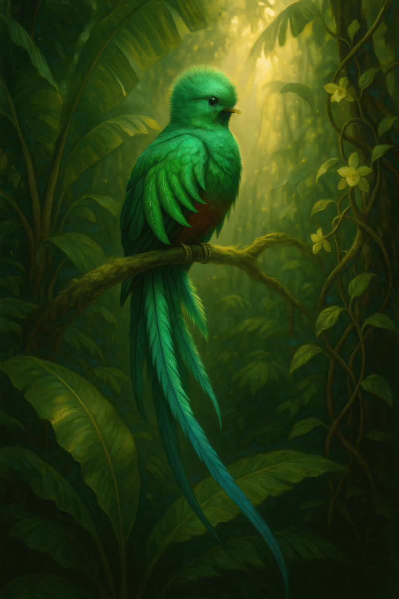 Resplendent Quetzal Majesty digital artwork for bedroom or office
