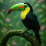 Toucan's Rainy Radiance printable art for gallery wall