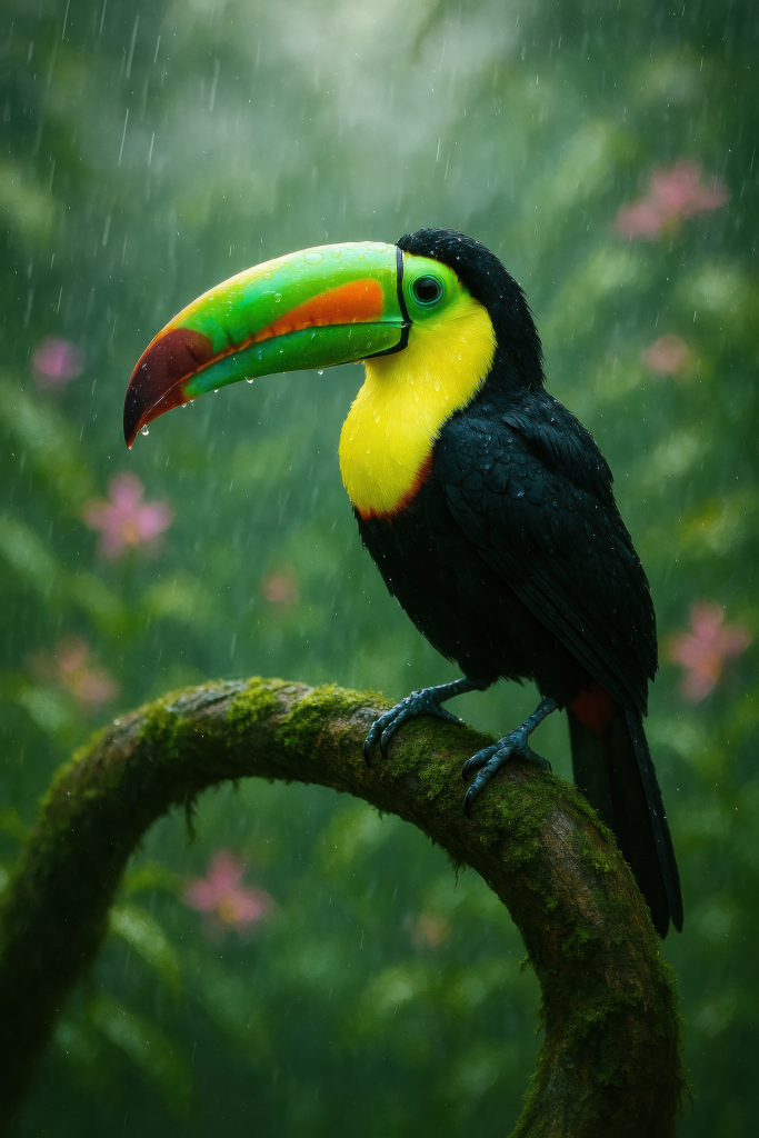 Toucan's Rainy Radiance printable art for gallery wall