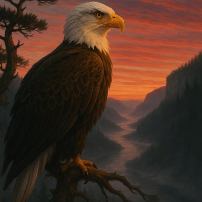 Eagle's Dawn Vigil fine art poster for office walls