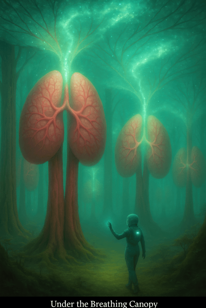 Breathing Alien Forest canvas wall art for living room