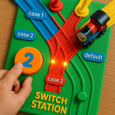 Colorful Train Switchboard wall art print for home decor