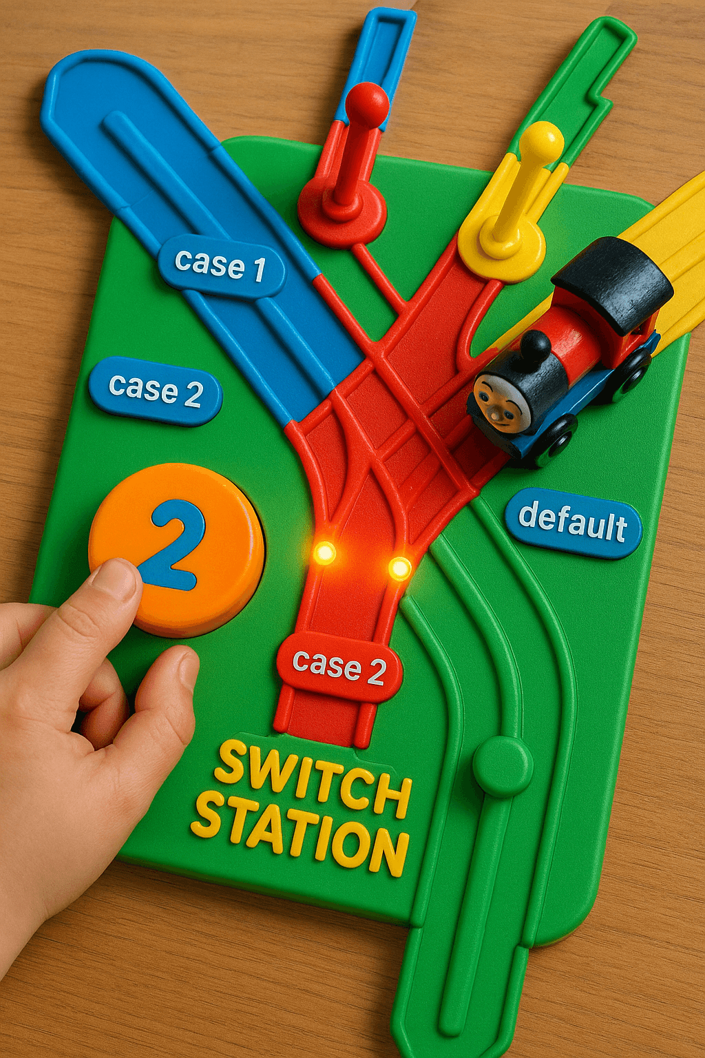 Colorful Train Switchboard wall art print for home decor