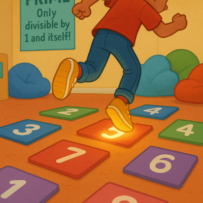 Prime Number Hop fine art poster for office walls