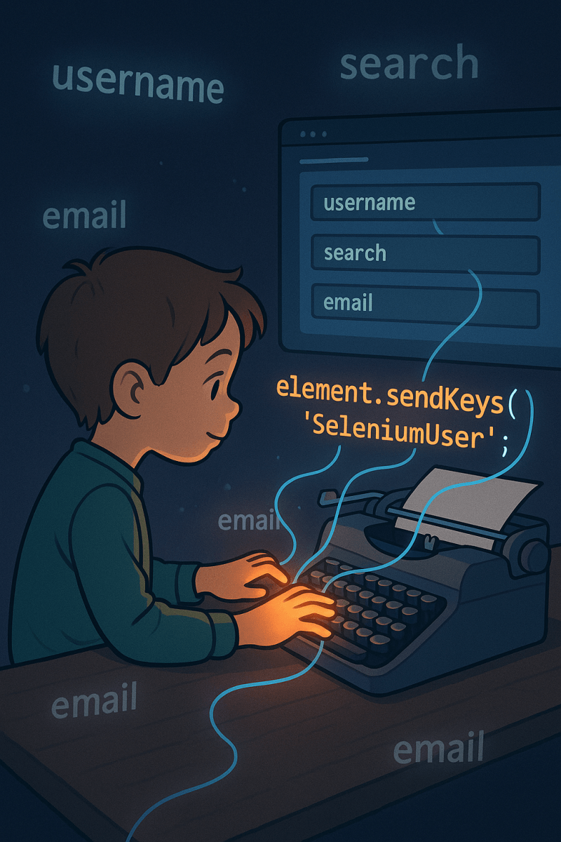 Child Typist At Keys