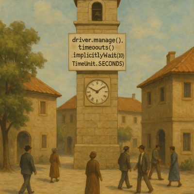 Village Clocktower Waits contemporary art piece for any space