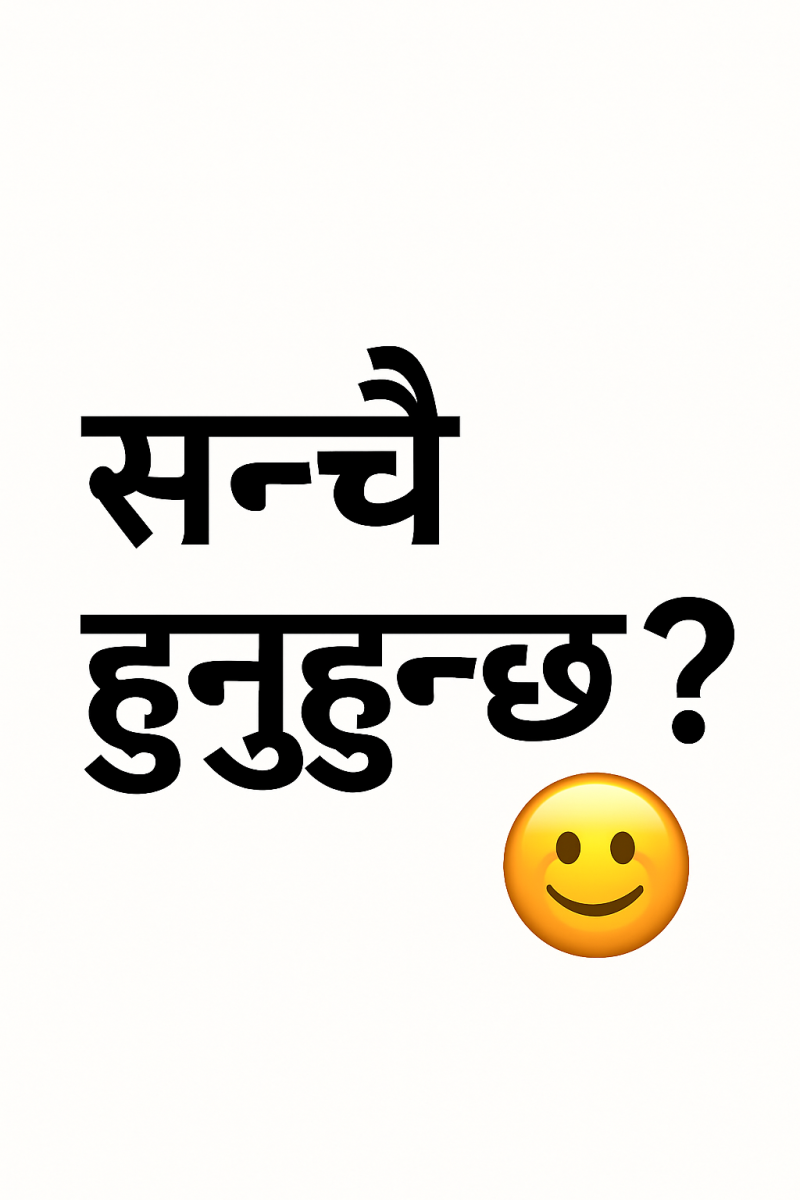 सन्चै हुनुहुन्छ  😊