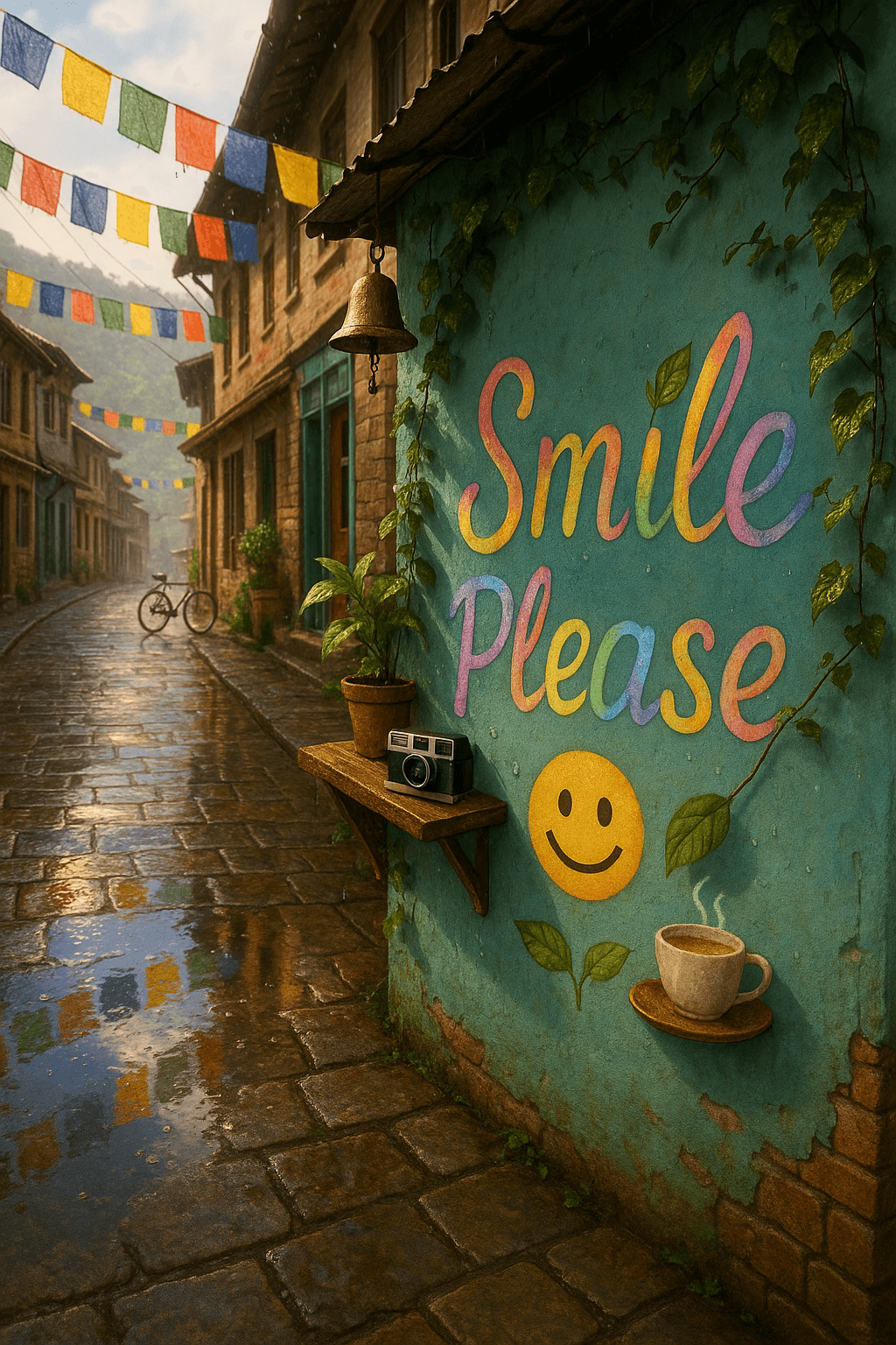 Glistening Street Serenity canvas wall art for living room